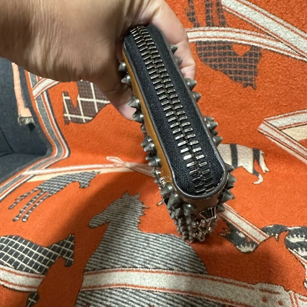 Christian Louboutin Brown Studded Wallet - Picture 2 of 7